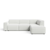 ECKSOFA Eluno Weiß Rechts - Schwarz/Weiß, Holz/Kunststoff (292/220cm) - Graingold