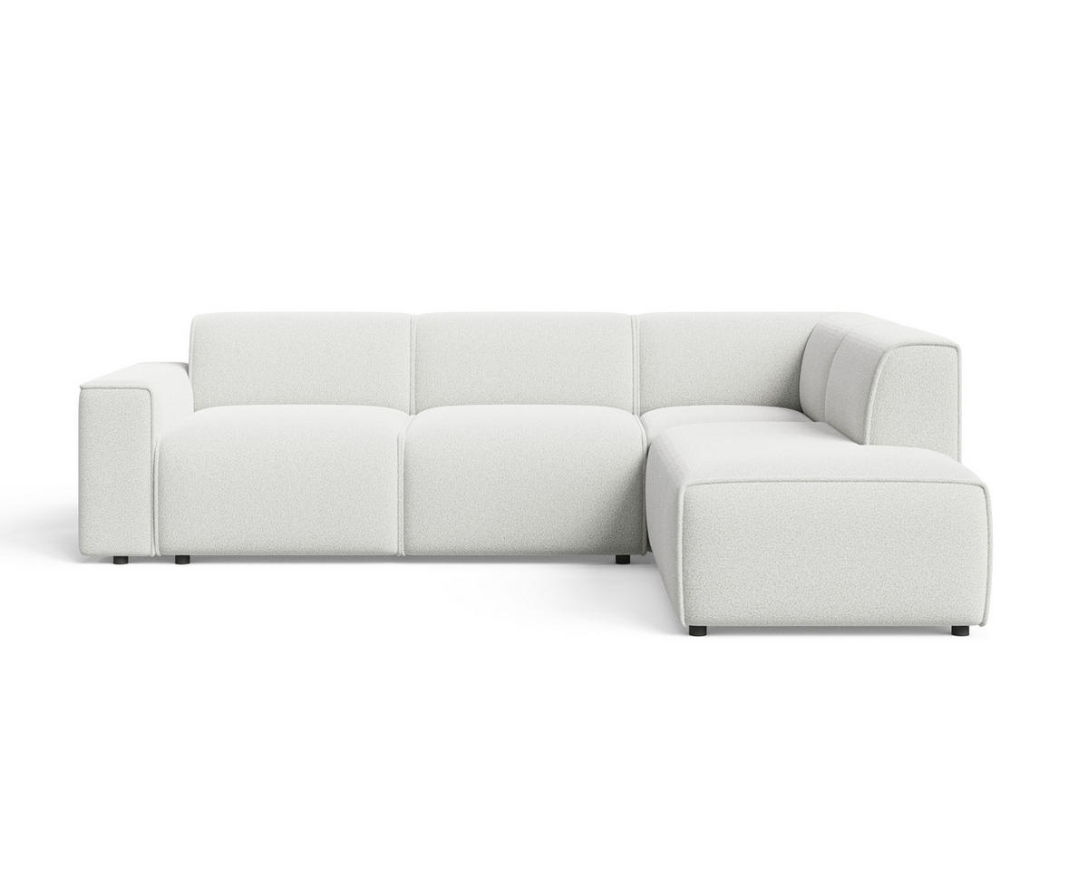 ECKSOFA Eluno Weiß Rechts - Schwarz/Weiß, Holz/Kunststoff (292/220cm) - Graingold