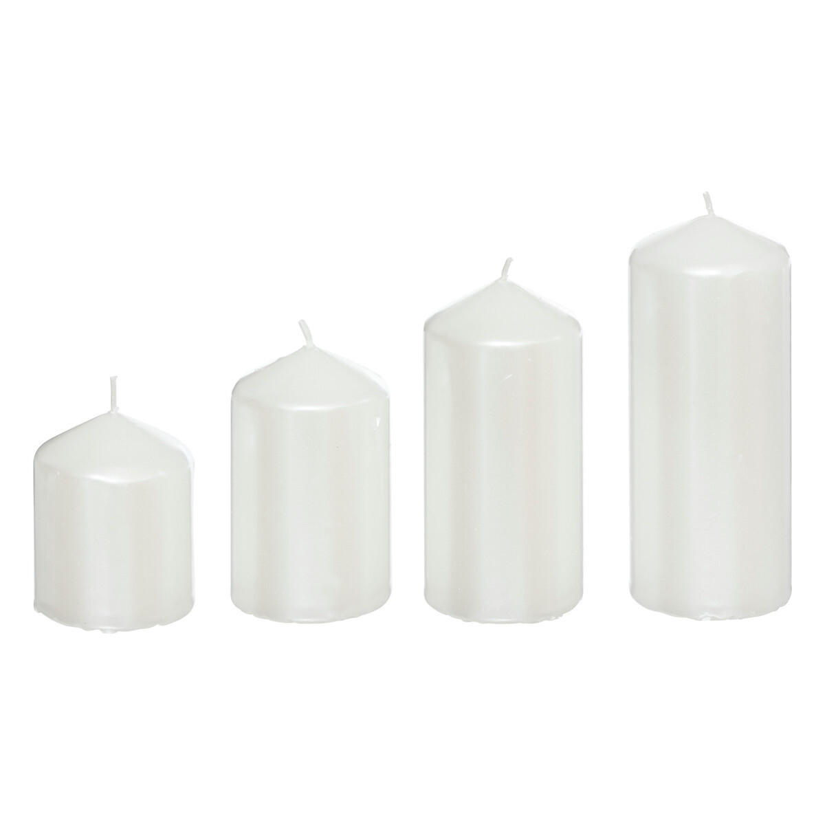 KERZEN 4er-Set Ø 5 cm - Weiß, Textil (5/12/5cm) - Atmosphera Createur d´interieur