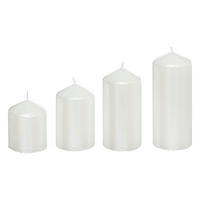 KERZEN 4er-Set Ø 5 cm - Weiß, Textil (5/12/5cm) - Atmosphera Createur d´interieur