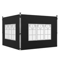 SEITENWÄNDE DE-12675 295/195 cm 2er-Set mit Fenster Schwarz - Schwarz, Textil (1/195/295cm) - ComfortXL