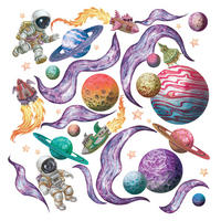 WANDAUFKLEBER 80x123cm - Weltraumträume - Multicolor, Kunststoff (80/123/0.1cm) - Wallfluent