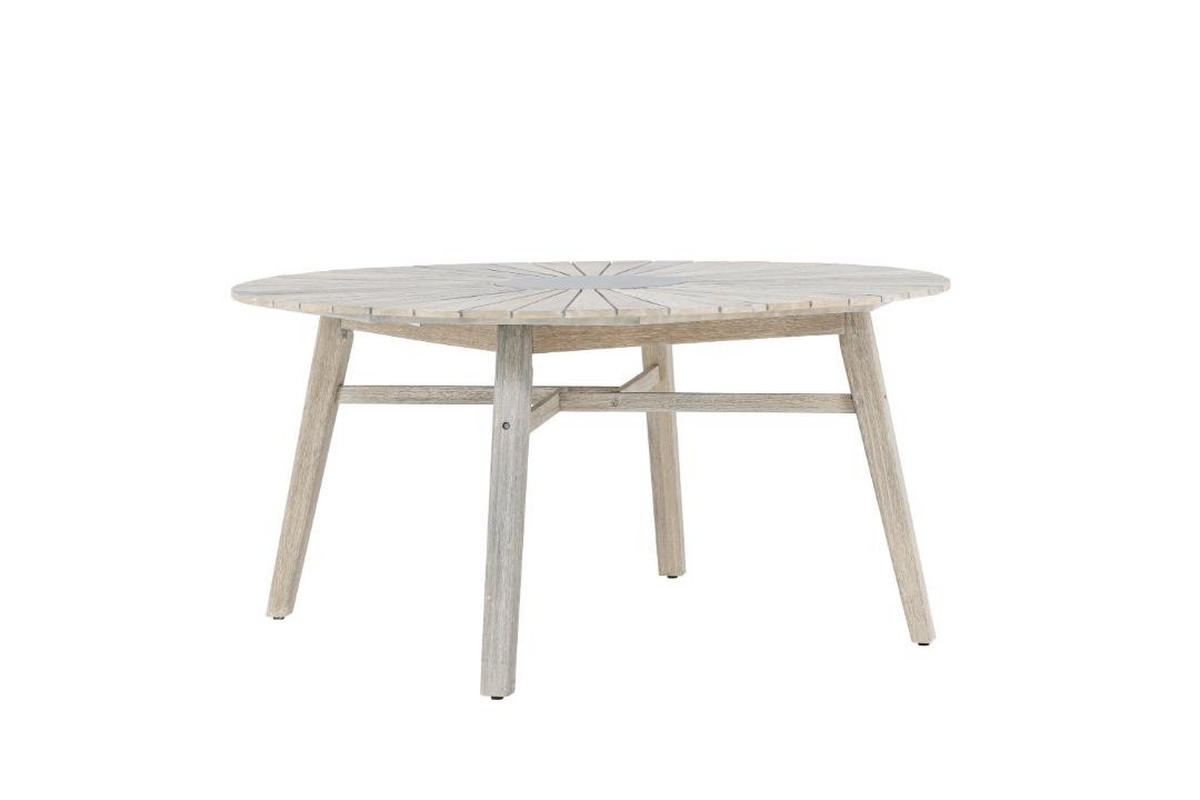 GARTENTISCH, Rives, Whitewash, Akazie., 150 x 150 x 75 cm - Weiß, Holz (150/150/75cm) - ebuy24