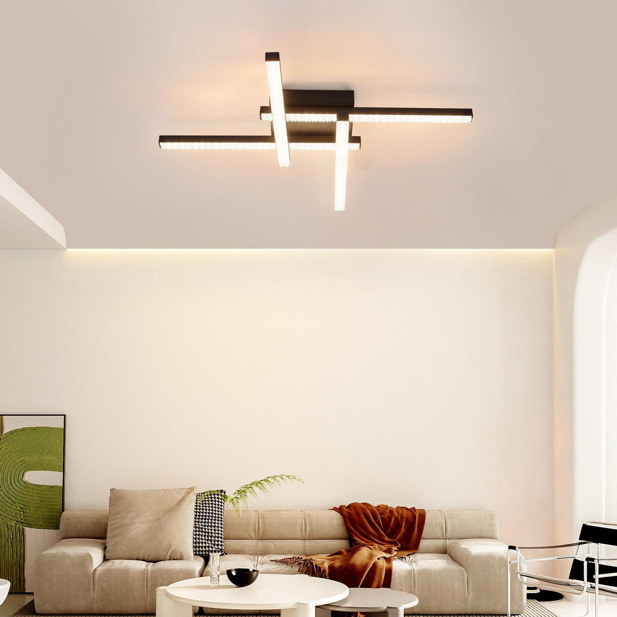 LED-DECKENLEUCHTE Wagner 46/46/6 cm - Schwarz, Metall (46/46/6cm) - Nettlife