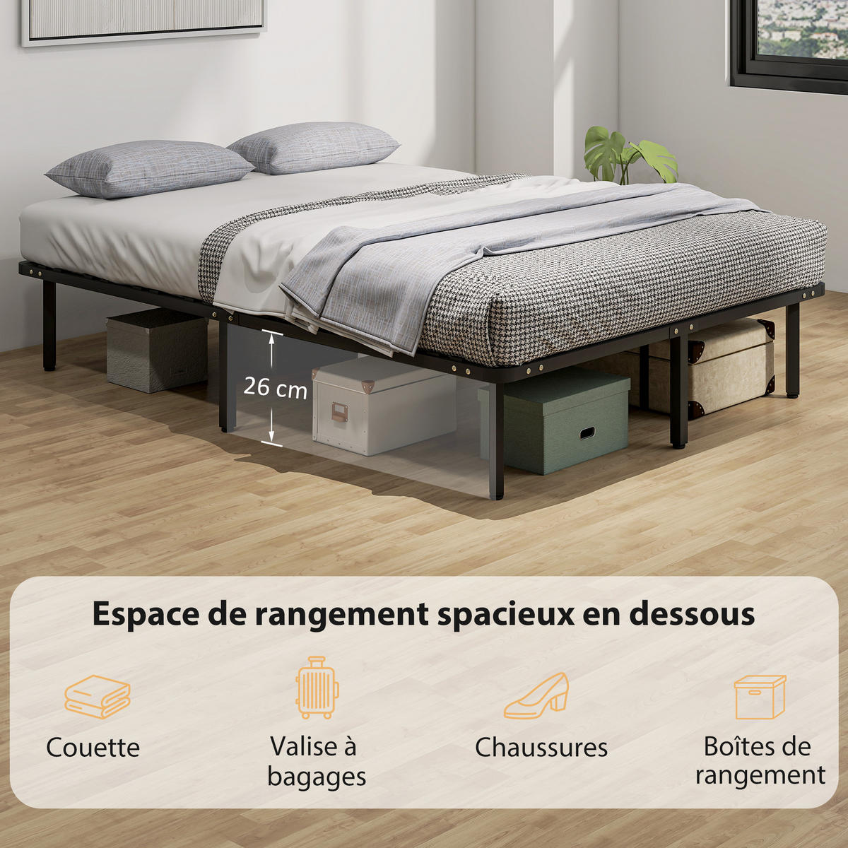 BETT 140x190 cm DE-14656mit Stauraum Schwarz - Schwarz, Holzwerkstoff (140/190cm) - ComfortXL