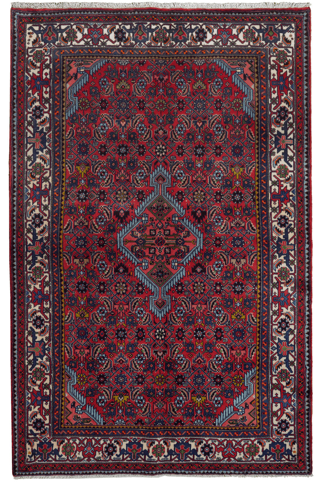ORIENTTEPPICH handgeknüpft Assadabad Rot 207/133 cm Schurwolle - Rot, Textil (133/207cm) - Looma