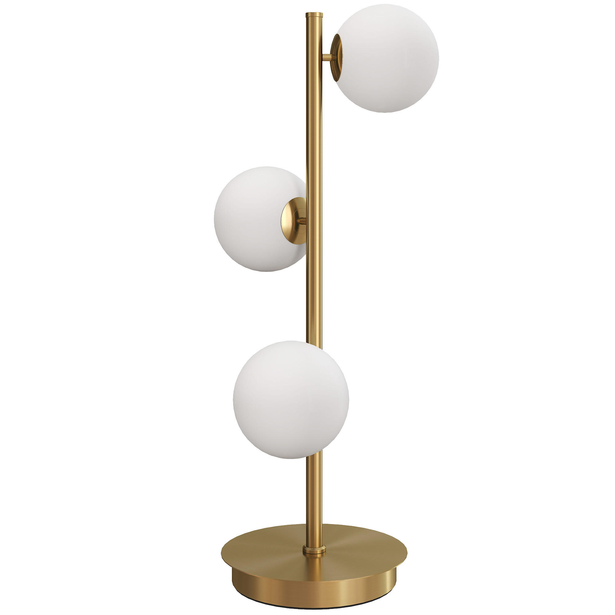 TISCHLAMPE mit 3 Kugelschirmen G9-Fassungen Messing - Messingfarben, Metall (24/24/53cm) - HOMCOM