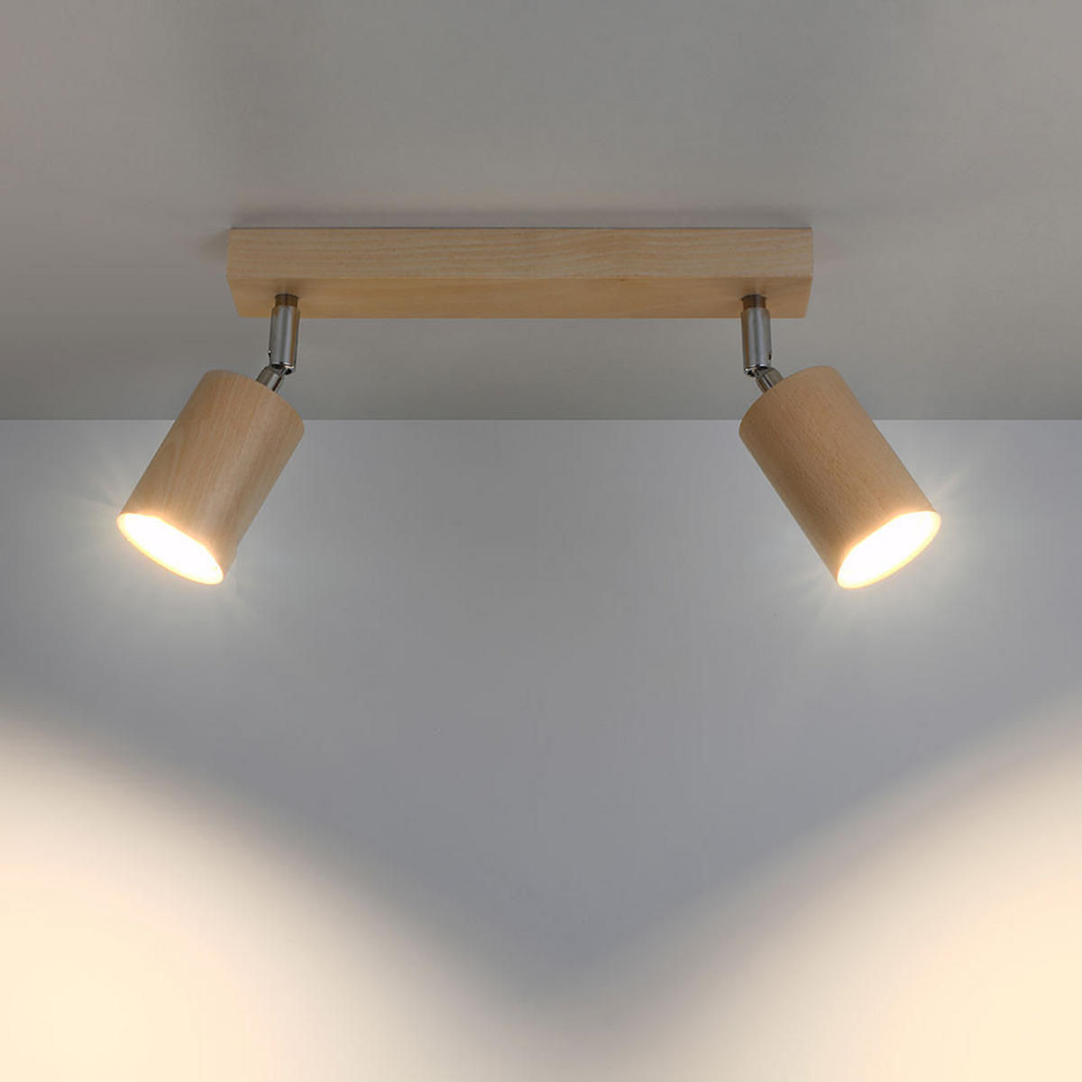 DECKENLEUCHTE Holz Braun schwenkbar - Braun, Holz (30/6/20cm)