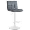 BARHOCKER Samt dunkelgrau - Dunkelgrau/Weiß, Textil/Metall (46/94/47cm) - CLP