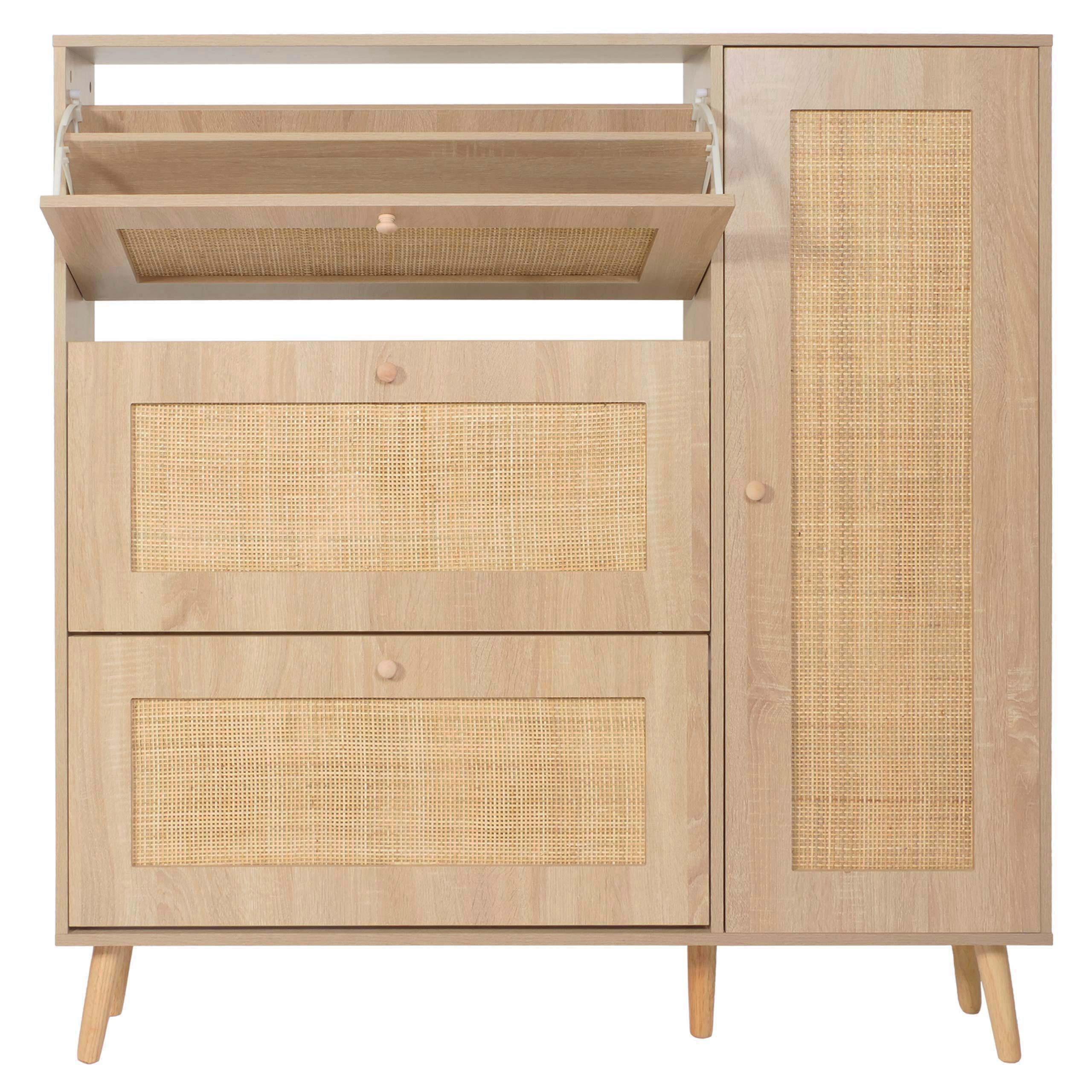 RATTAN-SCHUHKIPPER Braun - Braun, Holz (120/127/24cm) - MCW