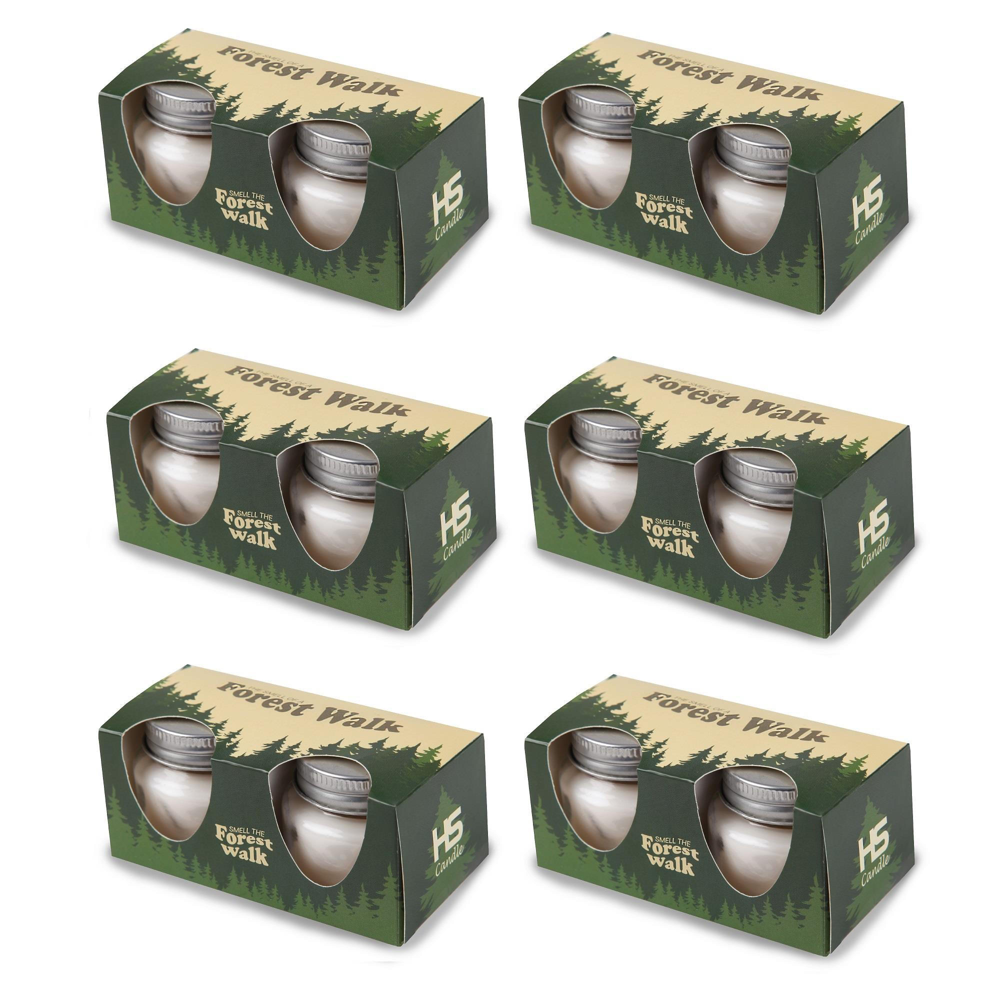 DUFTKERZE Forest Walk 12er-Pack - Weiß, Naturmaterialien (5cm)