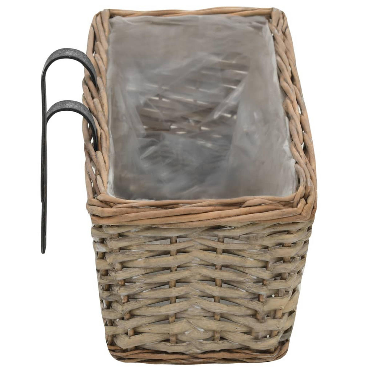 BALKON-BLUMENKASTEN 2er Set Weide Mit Pe-Auskleidung 80 Cm - Braun, Naturmaterialien (80/15/20cm) - vidaXL