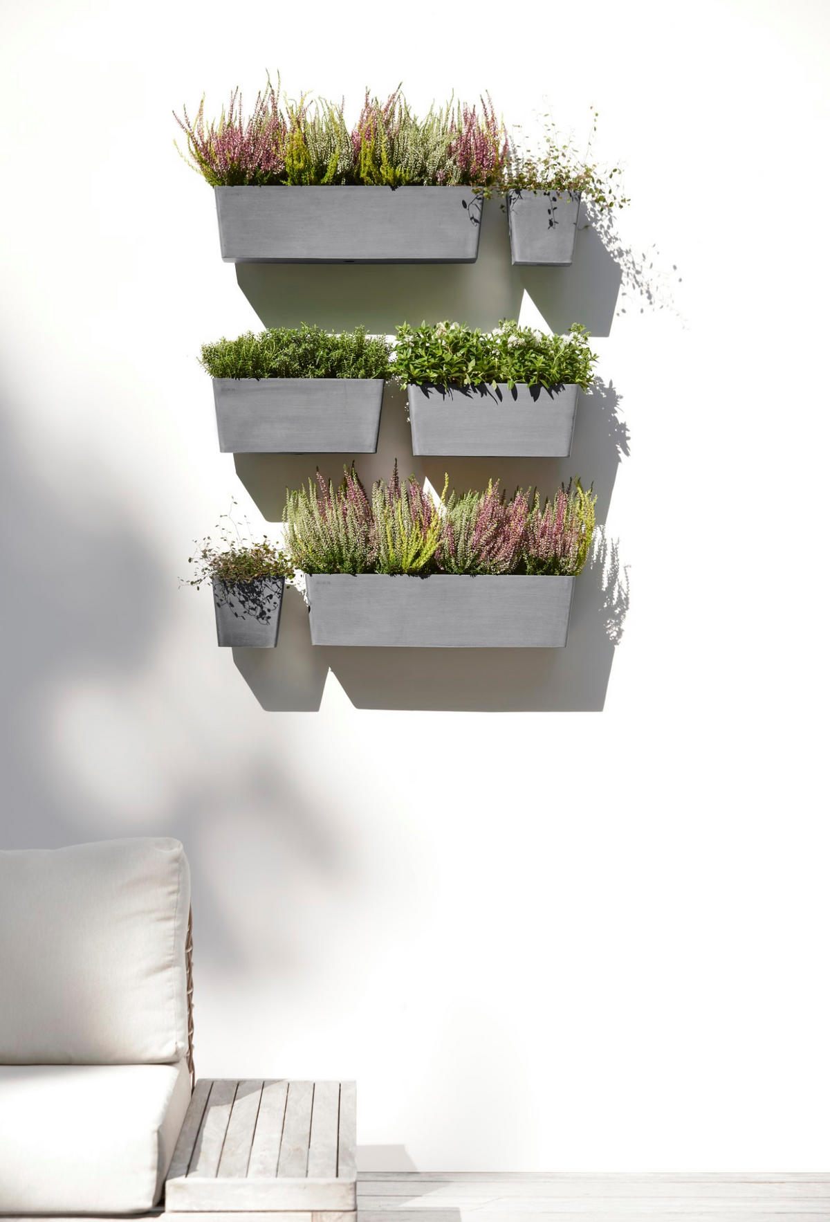 BLUMENTOPF Manhattan Wall 55/15,3 cm Grau - Grau, Kunststoff (55/15.3cm) - Ecopots