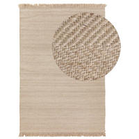 WOLLTEPPICH Lars Beige 160x230 cm - Beige, Naturmaterialien/Kunststoff (160/1cm) - KUNSTLOFT
