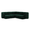 ECKSOFA Samt Stoff Grün - Dunkelgrün/Schwarz, Holzwerkstoff/Kunststoff (251/251cm) - Makamii