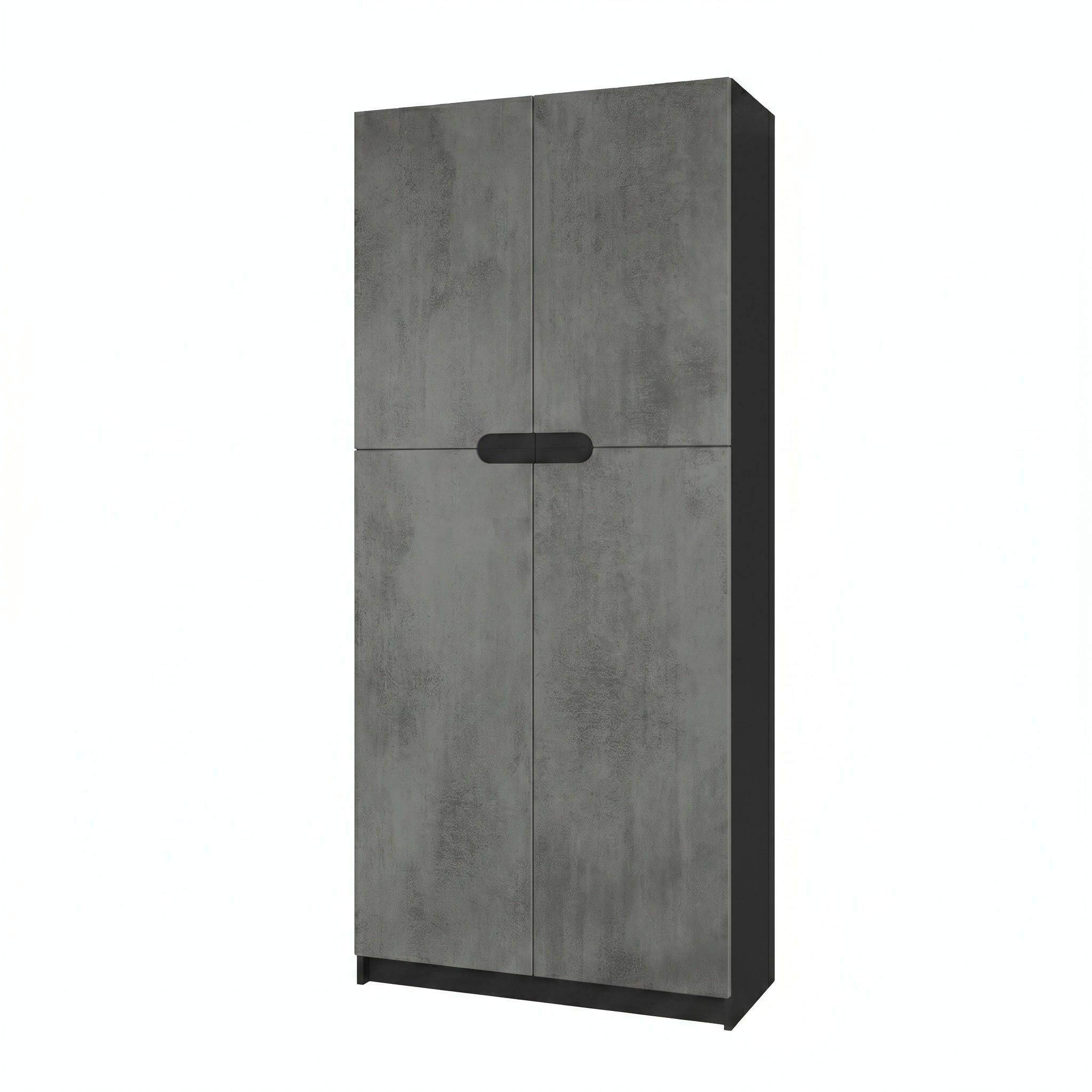 BÜROSCHRANK Logan Fronten in Beton Dunkel Optik - Dunkelgrau, Holzwerkstoff (82/184/37cm) - Vladon