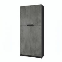 BÜROSCHRANK Logan Fronten in Beton Dunkel Optik - Dunkelgrau, Holzwerkstoff (82/184/37cm) - Vladon