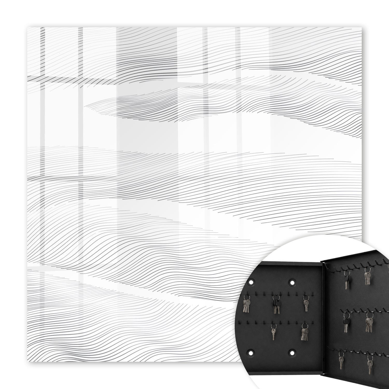 Tulup Schlüsselbox Schwarz 30x30x5 cm