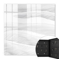SCHLÜSSELBOX Schwarz 30x30 cm- Türöffnung nach rechts - Linienwellen - Schwarz, Metall (30/30/5cm) - TULUP