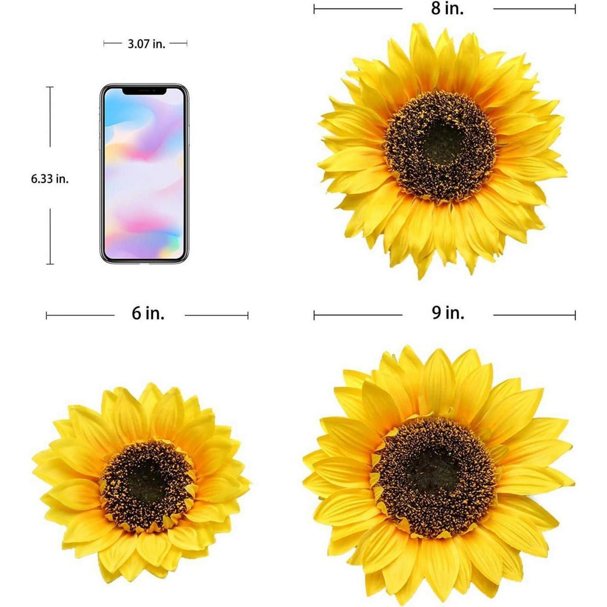 KUNSTBLUMEN Sonnenblumen 4 Stück 83 cm - Gelb, Textil (83cm)