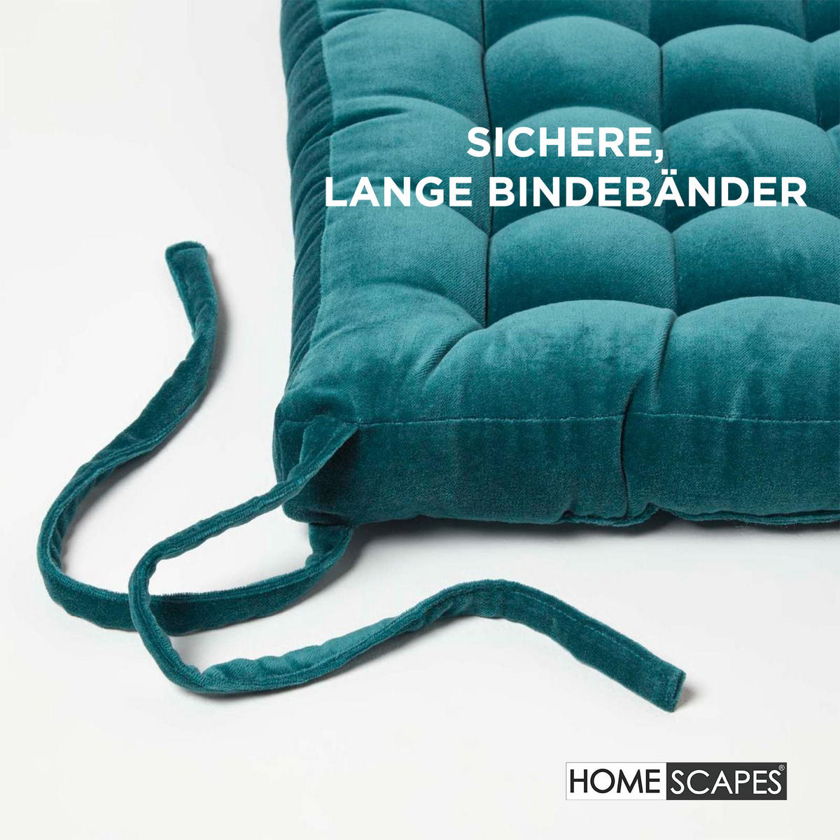 STUHLKISSEN Samt 4er-Set petrolgrün 40/40/5 cm - Petrol, Textil (40/40/5cm) - Homescapes
