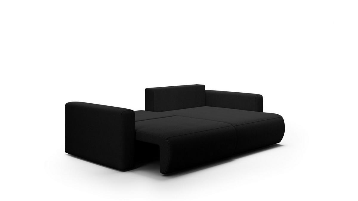 ECKSOFA Chaira Mit Schlaffunktion - Schwarz, Holzwerkstoff/Textil (240/149cm) - Fun Möbel
