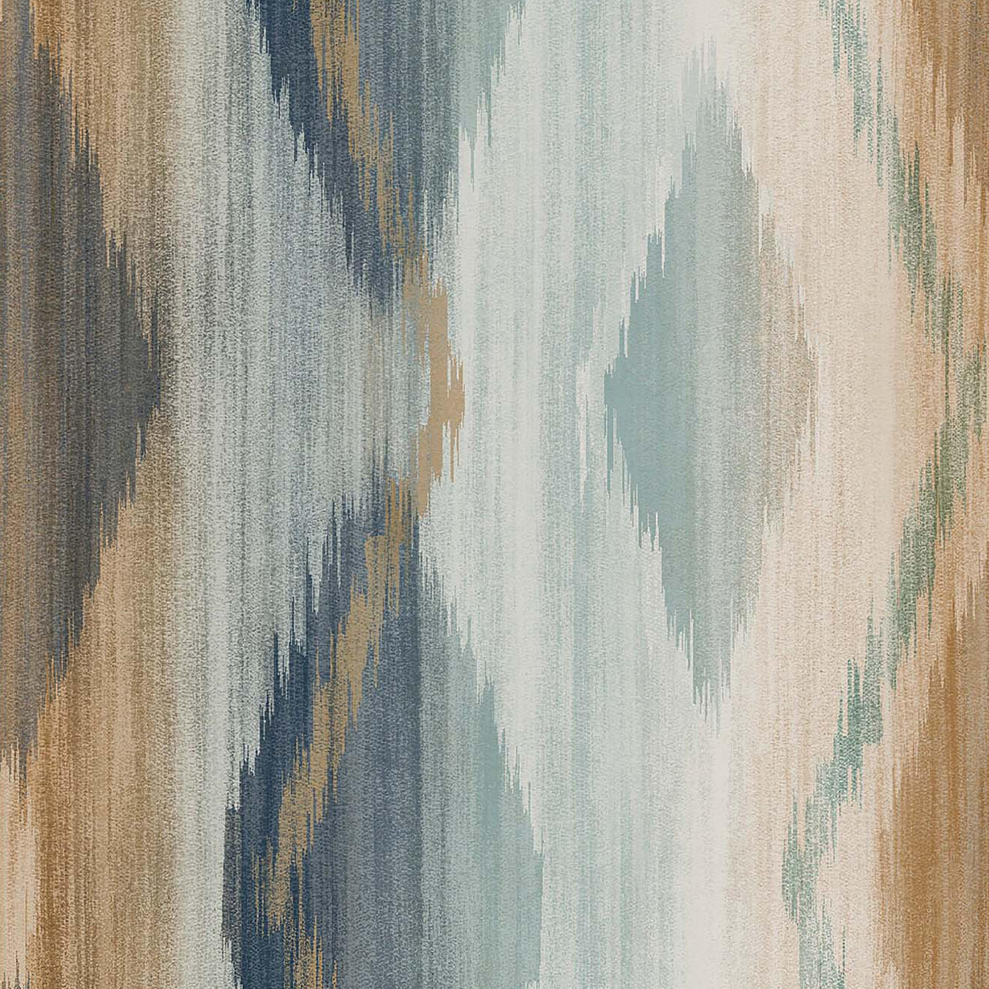 VLIESTAPETE Ikat Muster Petrol-Terracotta - Orange, Papier/Kunststoff (52/1000cm) - next