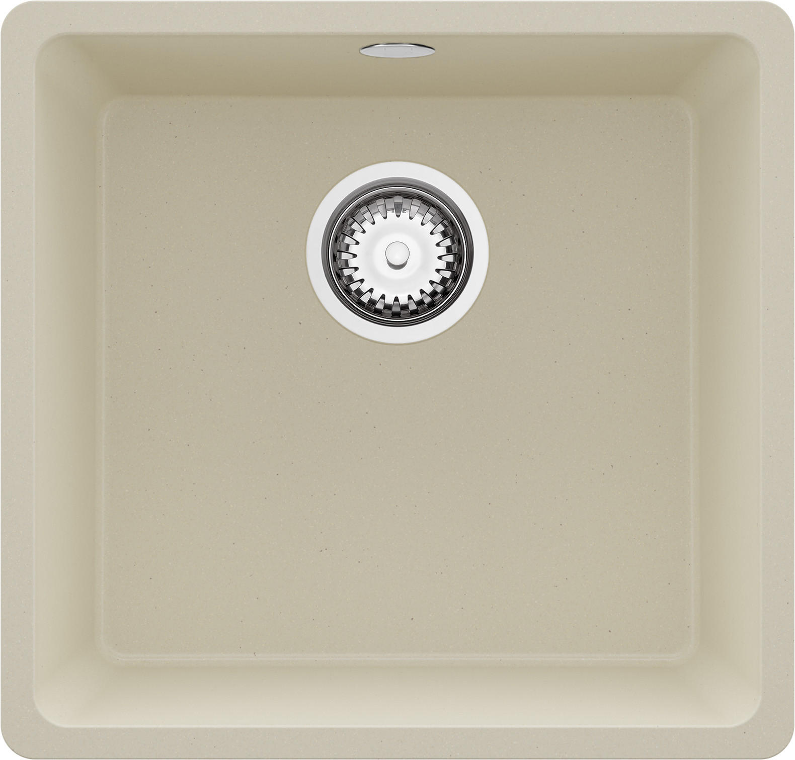 SPÜLBECKEN Venedig Slim Easy, 2-er set Beige 46/44 cm 1 Becken + Ablauf-Set ab 50er Unterschrank - Chromfarben/Beige, Kunststoff (46/20/44cm) - Primagran