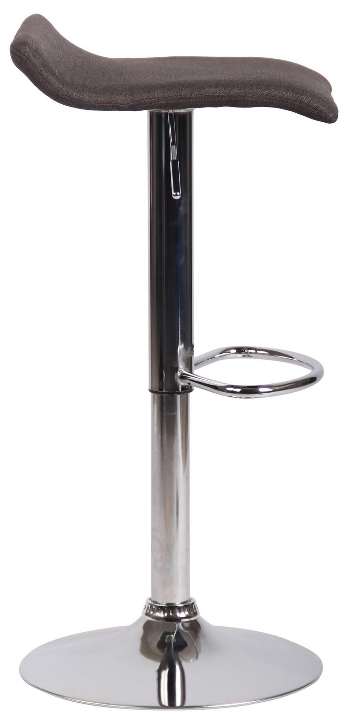 BARHOCKER Stoff dunkelgrau - Chromfarben/Dunkelgrau, Textil/Metall (36/63/39cm) - CLP
