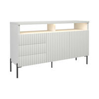 SIDEBOARD WEIß - Schwarz/Weiß, Holzwerkstoff/Metall (150/89/45cm) - FURNLUX