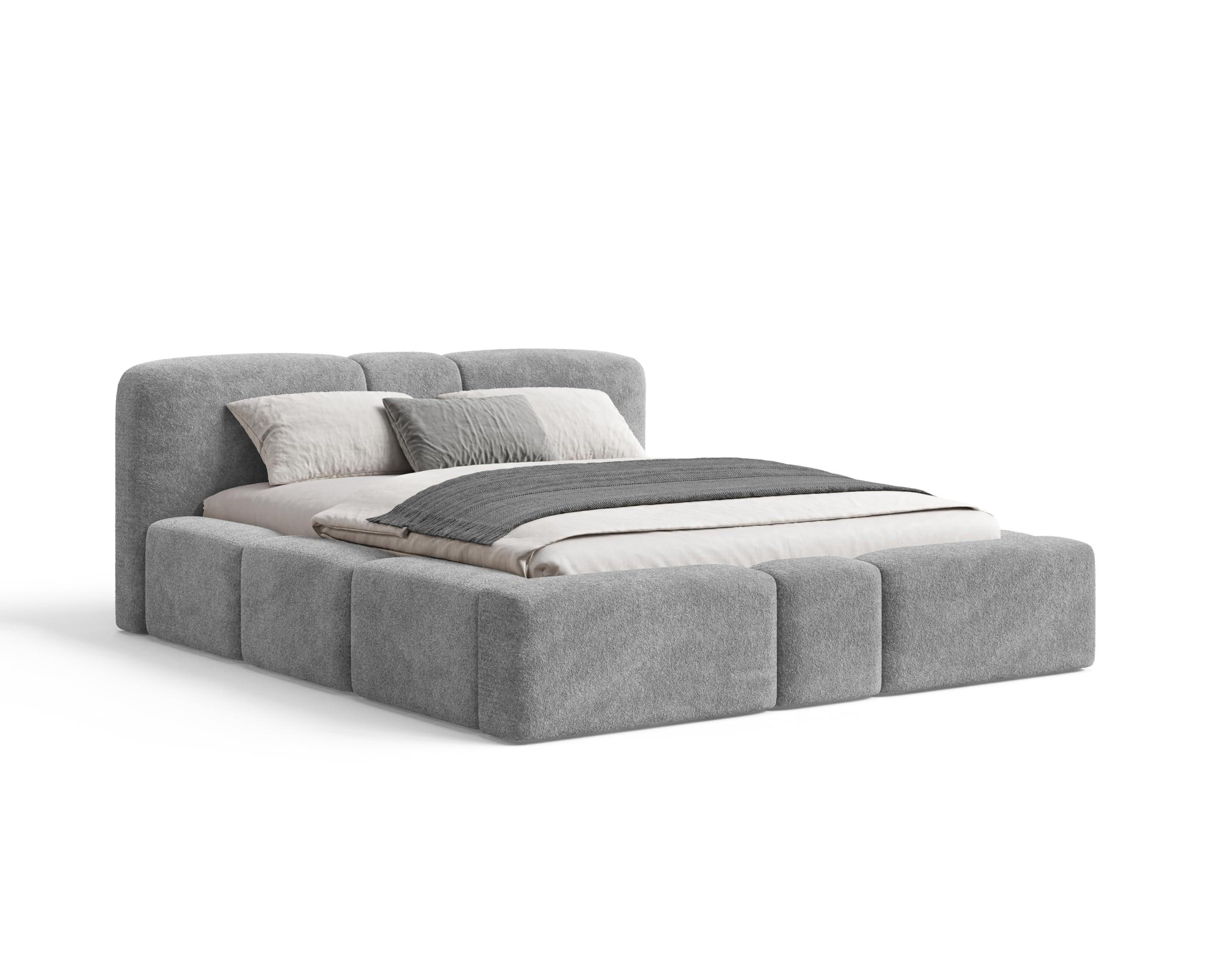 POLSTERBETT Monte160x200 cm- Bettkasten und Stauraum - Doppelbett mit Stabilem Metallrahmen - Monte-Stoff- Dunkelgrau - Dunkelgrau, Holzwerkstoff (160/200cm) - Chilly