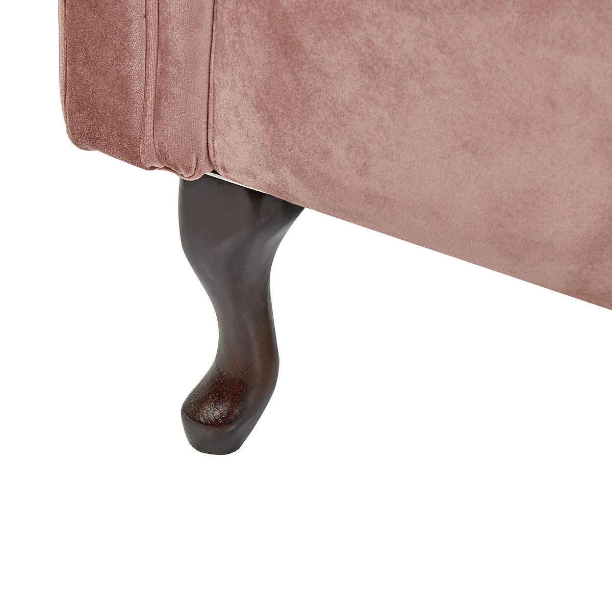 CHAISELONGUE Samtstoff rosa rechtsseitig Lattes - Pink, Textil (188/87/59cm) - Beliani