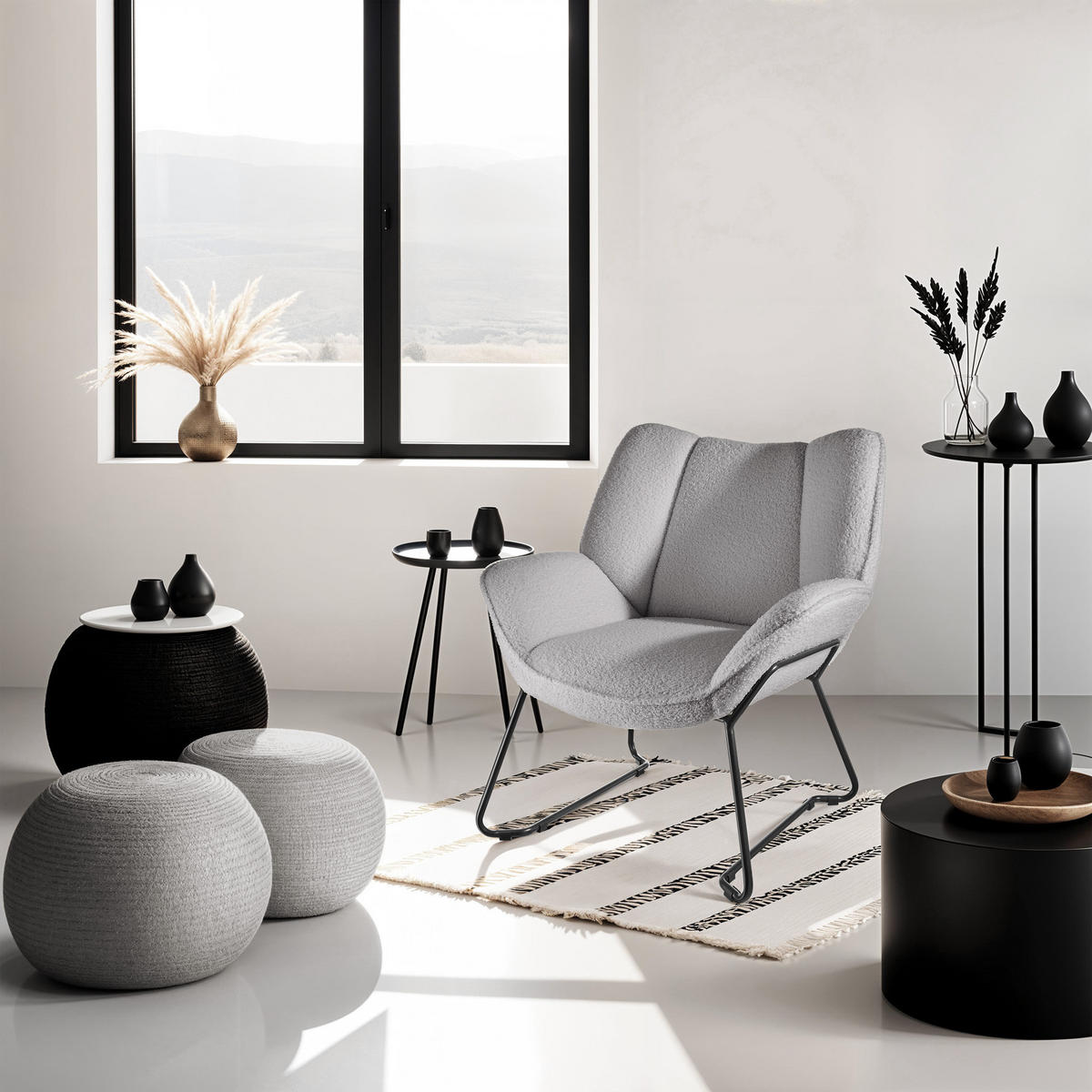 SESSEL Kjeld,73 x 72 x 81 cm,hellgrau - Hellgrau, Kunststoff (73/81/72cm) - tectake