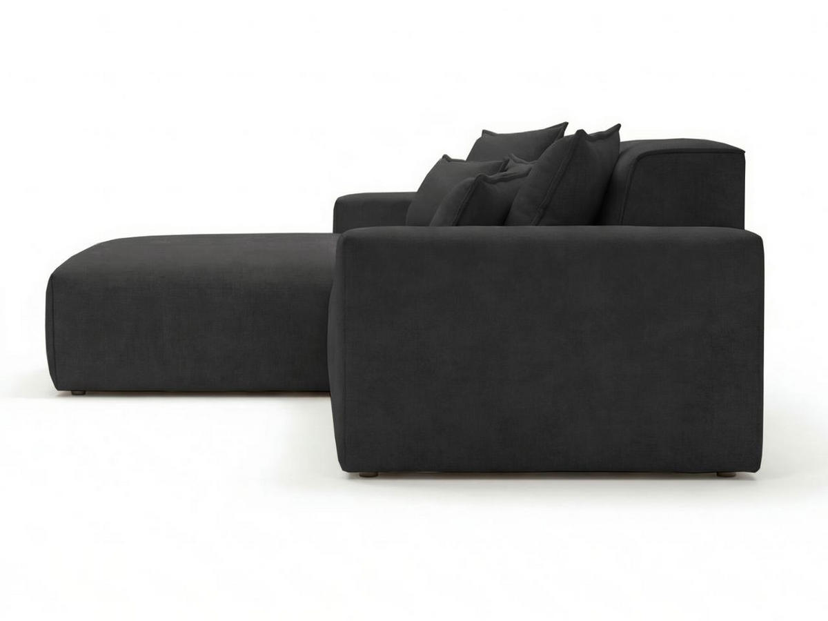 ECKSOFA Leni Schwarz Links - Schwarz, Holz/Textil (265/180cm) - Graingold