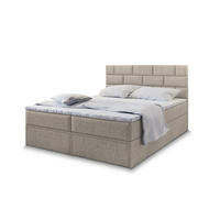 POSTEL BOXSPRING ARINOS 160x200 cm, s matrací a úložným prostorem, béžová - béžová, kompozitní dřevo/textil (160/200cm) - MASSENO