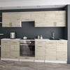KÜCHENZEILE LECO 240 eiche bordeaux - Bordeaux, Holzwerkstoff (240/82/46cm) - roe furniture