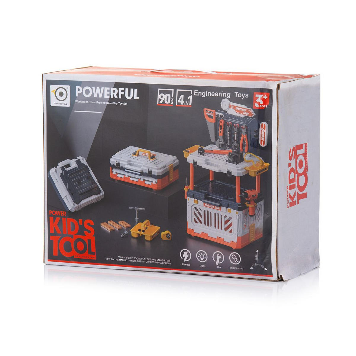 SPIELWERKZEUG Kinderwerkbank 4 in 1 90-teilig bunt 4-in-1, 90-teilig, Spielwerkzeugset, Lichteffekte, Kunststoff - Multicolor, Kunststoff (33/80/54cm) - Chipolino