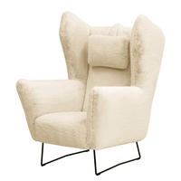 SESSEL - Creme/Schwarz, Textil/Metall (80/112/92cm) - home24