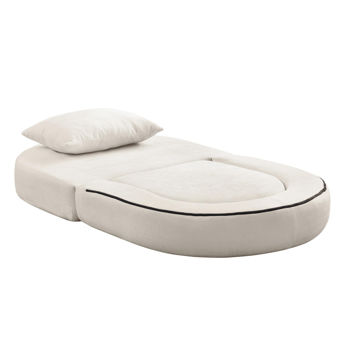 SCHLAFSESSEL in Chenille-Optik - Beige, Textil (101/41/90cm) - Urban Meuble