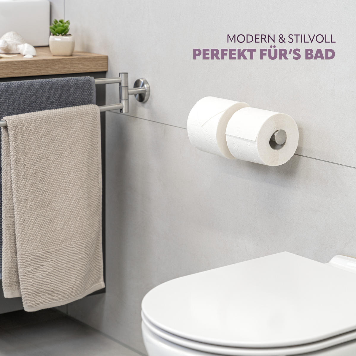 TOILETTENPAPIERHALTER PIAZZA, Edelstahl - Edelstahlfarben, Metall (24/6/10cm) - bremermann