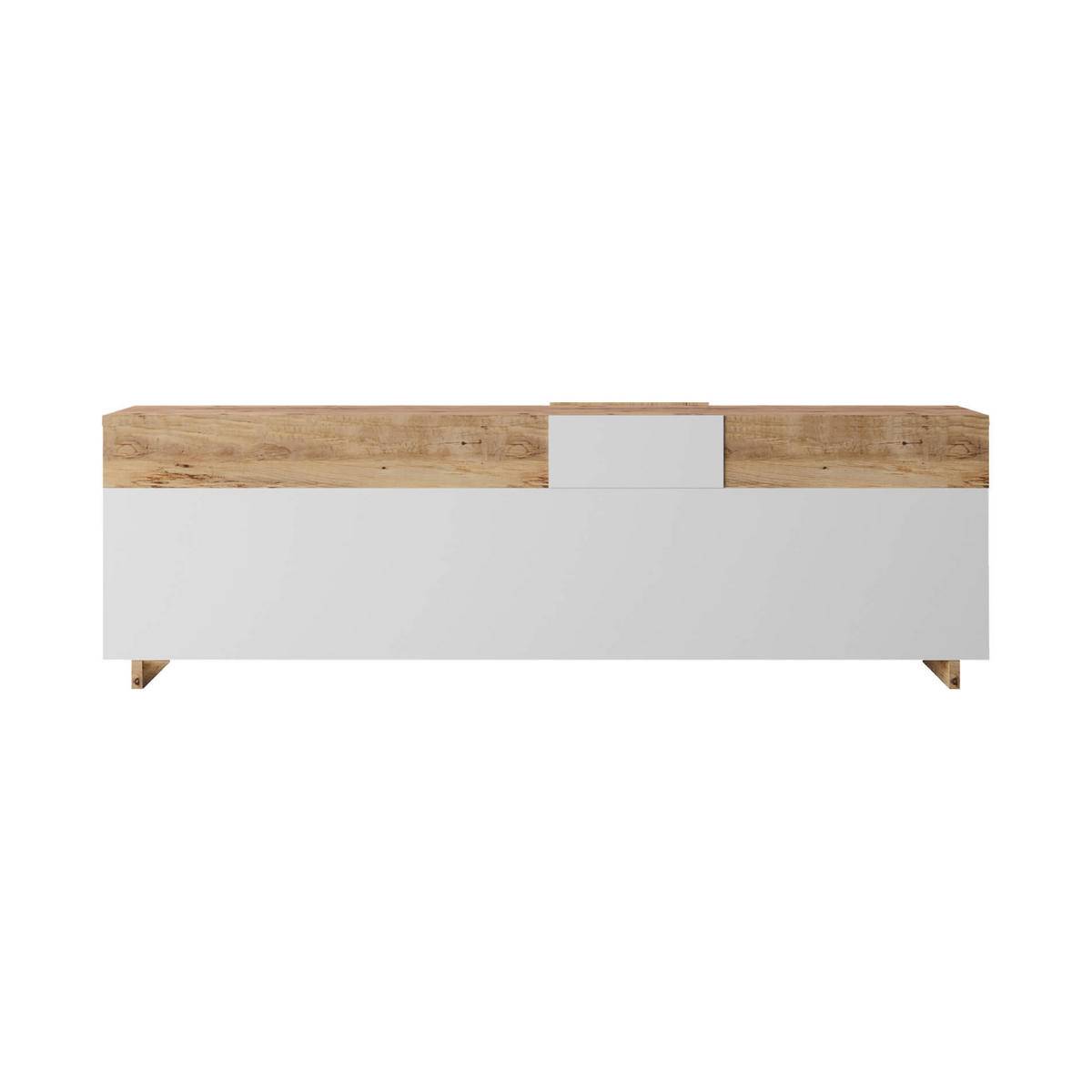 LOWBOARD Hellbraun Weiß 29,5/150/46,5 cm - Braun, Holzwerkstoff (150/46.3/29.5cm) - Mobili Rebecca