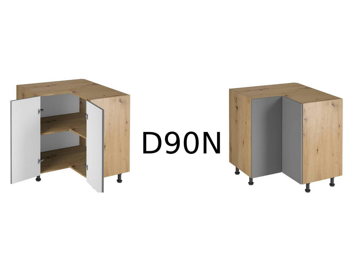 WINKELKÜCHE 330 × 230 cm - Langen K105-M330 - in Beige/Artisan Eiche - Beige/Schwarz, Holz/Holzwerkstoff (330/248/230cm)