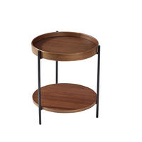 COUCHTISCH-SET 44/44/48 cm walnuss aus Massivholz und MDF mit 2 Ebenen - Walnussfarben, Holzwerkstoff (44/44/48cm) - OKWISH