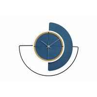 WANDUHR Design Blau 55/50 cm - Blau, Holzwerkstoff/Metall (1.8/50/1cm) - ONZENO