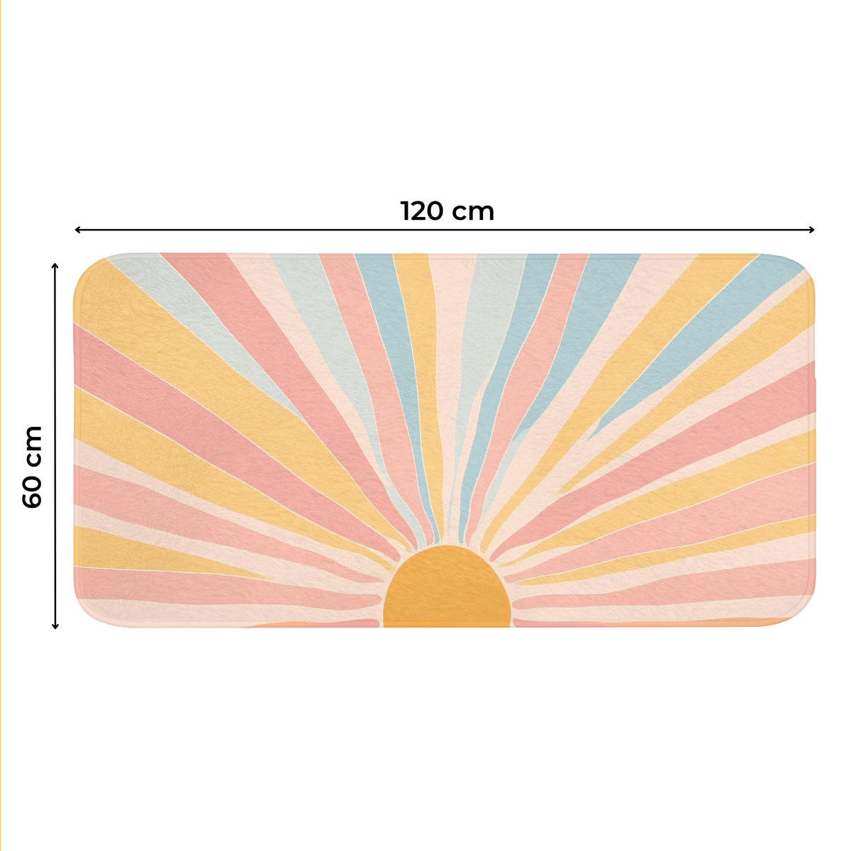 WC PŘEDLOŽKA Ilustrace - Slunce - Pastelové barvy 120x60 cm - pastelově modrá, textil/plast (120/1cm) - OnlyWow