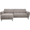 ECKSOFA Volare Mini ohne Schlaffunktion dunkelbeige links, Storm-Stoff - Beige/Schwarz, Textil/Metall (256/165cm) - Beautysofa