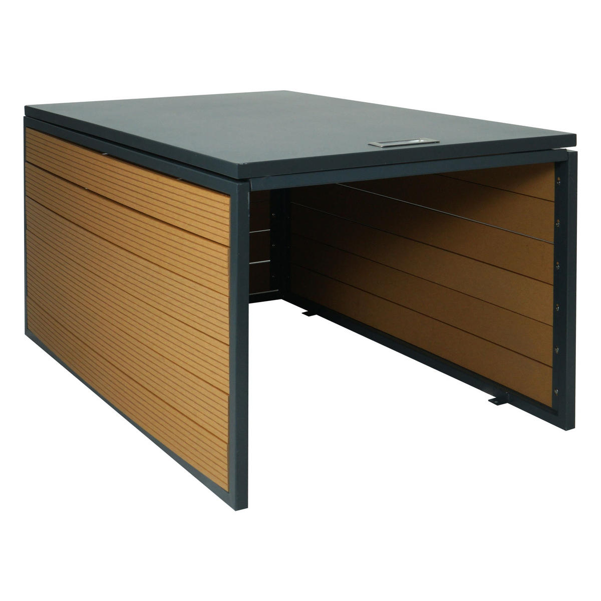 XL-MÄHROBOTER-GARAGE MIT DECKEL Eiche hell, anthrazit - Anthrazit/Eiche Artisan, Kunststoff (70/43/90cm) - MCW