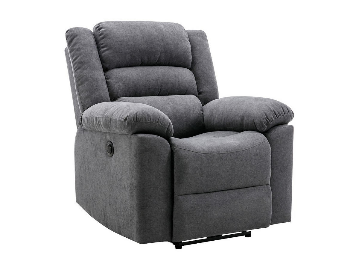 RELAXSESSEL - 1 Person - stoff - grau Burolo - Grau, Textil (92/103/95cm) - Vente-Unique
