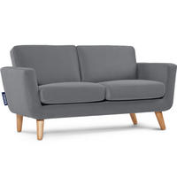 2-SITZER-SOFA TAGIO mit Armlehnen, grau - Braun/Grau, Buchenholz/Textil (153/80/84cm) - KONSIMO®