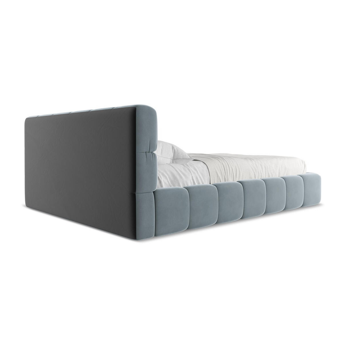 POLSTERBETT mit Bettkasten und Lattenrost 180x228 Blau - Blau/Schwarz, Kunststoff/Textil (160/200cm) - LaMiaSofa